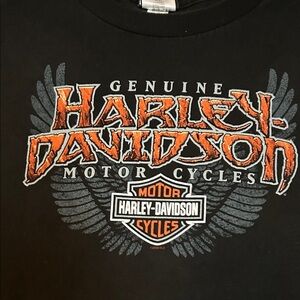 Harley-Davidson Black and Orange Winged Tee